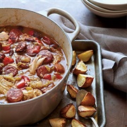 Chicken-Andouille Gumbo With Roasted Potatoes