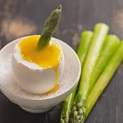 Goose Egg With Asparagus