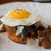 Crispy Polenta and Fried Guinea Fowl Egg