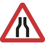 Road Narrows in Both Lanes