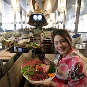 Robot Waiters at Hajime Restaurant - Bangkok, Thailand