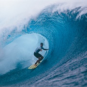 Surfing at Cloudbreak, Mamanuca