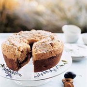 Plum and Pinon Streusel Cake