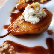 Poached Pears With Gorgonzola