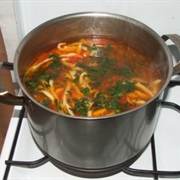Bors De Pasare Cu Taitei (Sour Soup With Home Made Noodles)