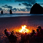 Hanging Out With Friends, Around a Campfire