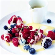 Berries and White Chocolate Sauce