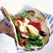 Halloumi and Courgette Wrap