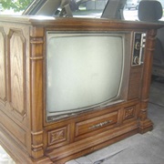 Television Set in Cabinet