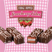 Fudge Dipped Strawberry Cakes