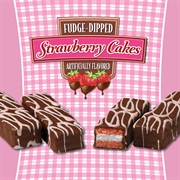 Fudge Dipped Strawberry Cakes