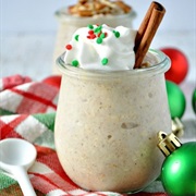 High Protein Eggnog Overnight Oats