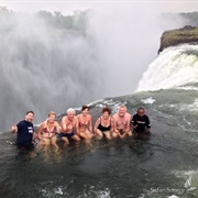 Soaking in Devil's Pool, Victoria Falls