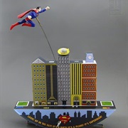 Superman Flying Over Metropolis