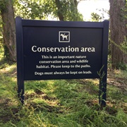 Keep Dogs on a Lead on Nature Reserve. a Tick for Having No Dogs.