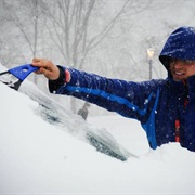 Scrape Snow off Car
