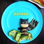 Batman With Broccoli and Mushrooms