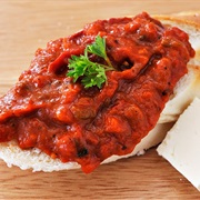 Lyutenitsa (Bulgaria Tomato and Pepper Relish)