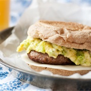 Sausage, Pesto, and Egg Sandwich