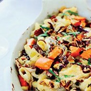 Cheesy Baked Pasta With Sweet Potatoes and Radiccho