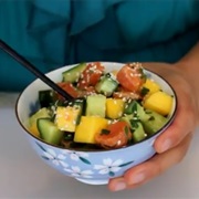 Salmon Mango Avocado Poke Bowl