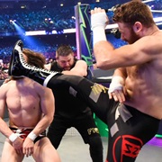 Daniel Bryan&Shane McMahon V Kevin Owens&Sami Zayn,Wrestlemania 34