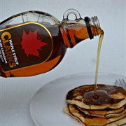 Canadian Maple Syrup on Pancakes