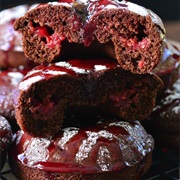 Raspberry Chocolate Doughnuts