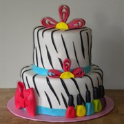 Zebra and Nail Polish Cake
