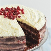 Chocolate Cake With Lingonberry Cream