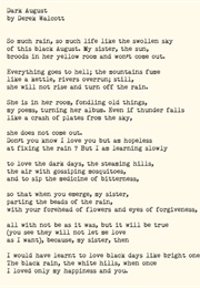 "Dark August" (Derek Walcott)