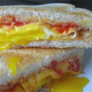 Fried Egg and Ketchup Sandwich