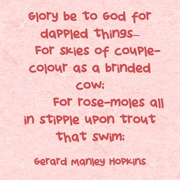 "Pied Beauty" by Gerard Manley Hopkins