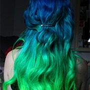 Blue and Green Hair