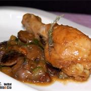 •Pollo Guisado Con Hongos