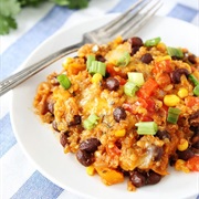 Quinoa Enchilada Black Bean Casserole
