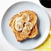 Toast With Almond Butter, and Bananas