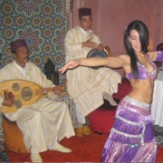 Had Dinner at a Belly Dancing Show in Morrocco