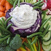 Red or Green Cabbage Heads as Dip Containers