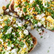 Mexican Avocado Corn Toast