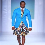 Patterned Dress With Blazer