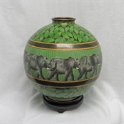 Cloisonne Elephant Vase
