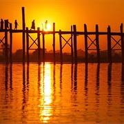 Sunset at Ubein Bridge Burma