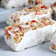 Granola Bar Dipped in Yogurt