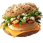 Bread Roll Egg and Mushrooms