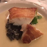 Roasted Sea Bass on Black Thai Rice With Soy Beurre Blanc From Tsunami
