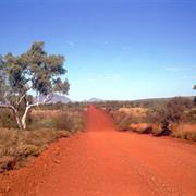 Deserted Dirt Track in Desert