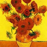 Vase With Fifteen Sunflowers