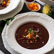 Czernina (Polish Duck Blood Soup With Dried Fruits and Noodles)