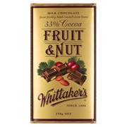 Whittakers Chocolate Block Fruit & Nut